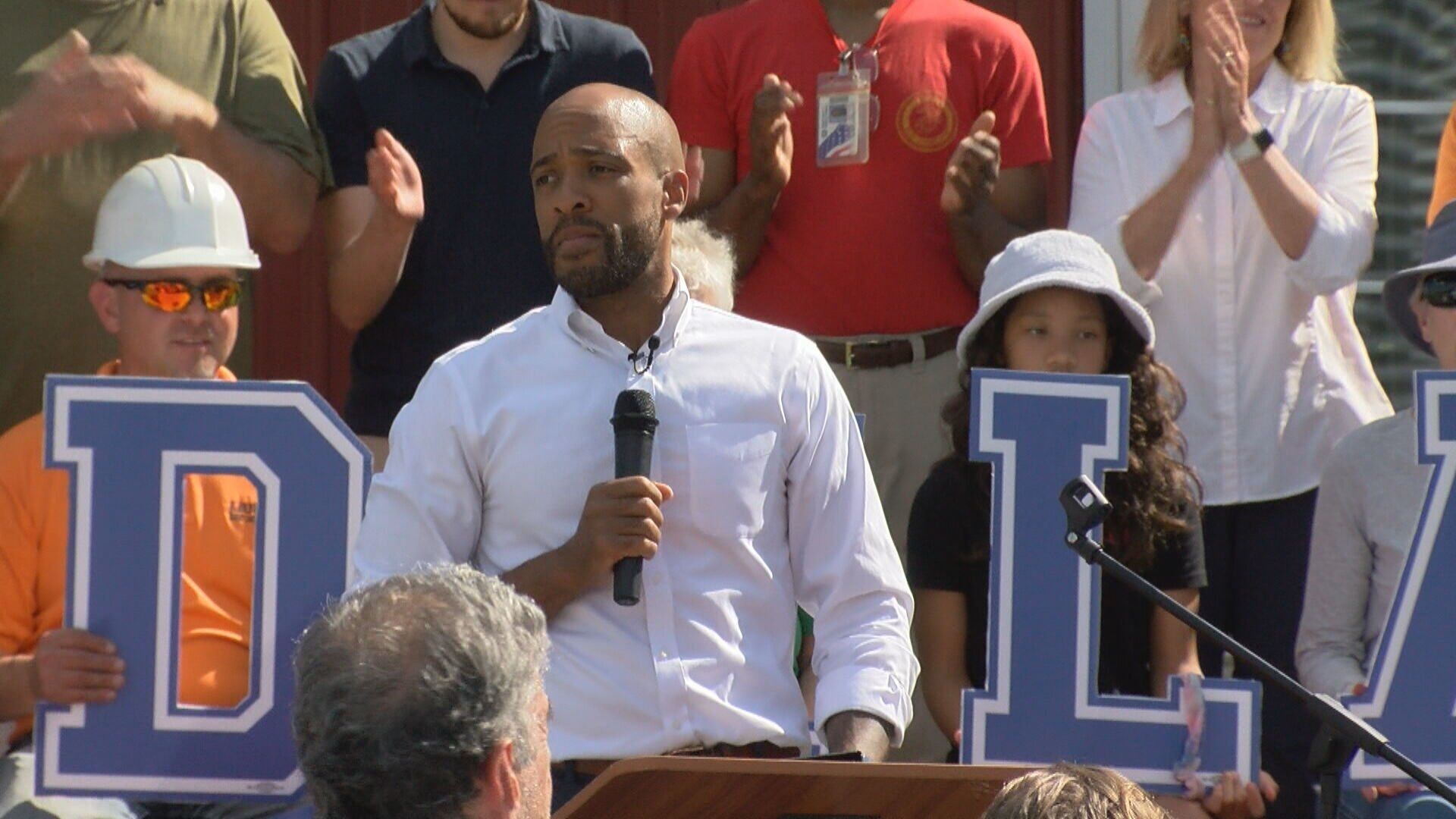 Mandela Barnes at campaign event